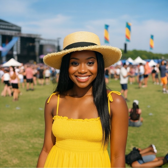 THE RIVIERA CHARM BLACK RIBBON RAFFIA SUN HAT - Picture 4 of 7